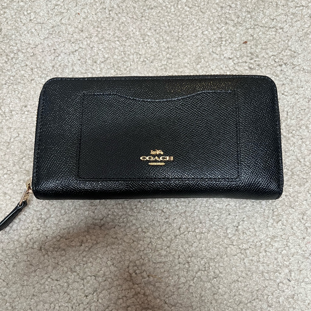 Coach Black Leather Accordion Wallet